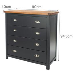 Rackhams Dunkeld 4-Drawer Chest of Drawers - midnight blue - thumbnail 4