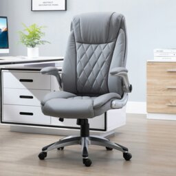 Rackhams High Back Executive Office Chair Home Swivel Dark Grey - Grey - thumbnail 1