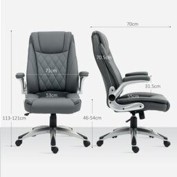 Rackhams High Back Executive Office Chair Home Swivel Dark Grey - Grey - thumbnail 6