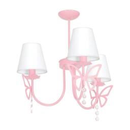 Rackhams Charlotte Pink Ceiling Lamp Hand Made Chandelier With Butterflies