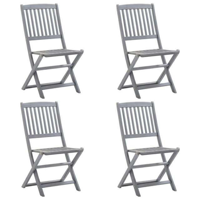Rackhams Folding Outdoor Chairs 4 pcs Solid Acacia Wood