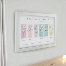 Rackhams Personalised Birth Flower Family of 6 White Framed Print - thumbnail 2