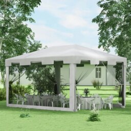 Rackhams 4 x 3m Party Tent Waterproof Garden Gazebo Canopy Wedding Cover Shade - 395cm x 295cm x 255cm - thumbnail 1