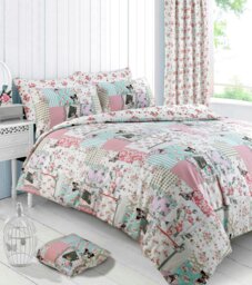 Rackhams Boutique Printed Cotton Blend Pink Duvet Cover and Pillowcase Set - Pink - Single - thumbnail 2