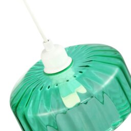 Rackhams Modern Emerald Green Ribbed Glass Non Electric Pendant Shade with Flat Style - thumbnail 5