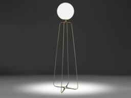 Rackhams Floor Lamp Golden Steel and White Glass 8047 - thumbnail 6