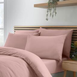 Rackhams So Soft Non-Iron Standard Pack of 4 Pillowcases Blush Pink - Blush Pink - Standard