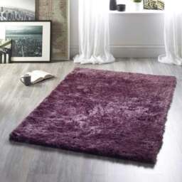 Rackhams Glamour Shaggy Purple Rug - 80X150 cm - thumbnail 4