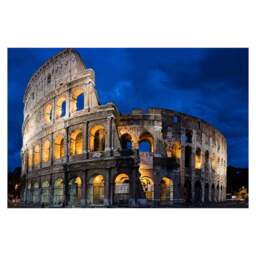 Rackhams Roman Coliseum Print LED Canvas, 60 x 40 cm, Stretched Wooden Frame, 6 LED Lights in the Arches, Battery Powered with Switch - thumbnail 1