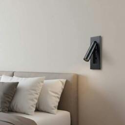 Rackhams 3 Watt Black Recessed Adjustable LED Reading Wall Light