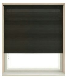 Rackhams Black 25mm Slat PVC Venetian Blind (152cm Drop) - 45cm - thumbnail 2