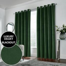 "Rackhams Hampton 100% Blackout Luxury Supersoft Velvet Thermal Eyelet Curtains for Living Room & Bedrooms - Cream - 66"" (168cm) Width x 54"" (137cm) Drop" - thumbnail 4