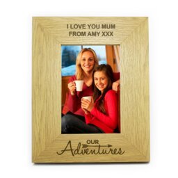 Rackhams Personalised Our Adventures 6x4 Oak Finish Photo Frame - thumbnail 2