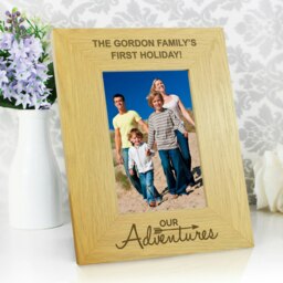 Rackhams Personalised Our Adventures 6x4 Oak Finish Photo Frame - thumbnail 4