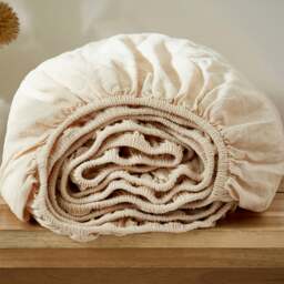 Rackhams Touch of Linen Fitted Sheet - Single - Honeydew - thumbnail 2