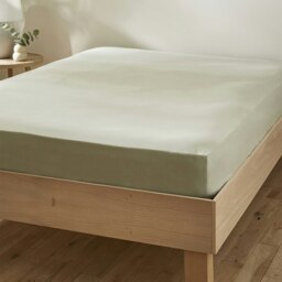 Rackhams Touch of Linen Fitted Sheet - Single - Honeydew - thumbnail 1