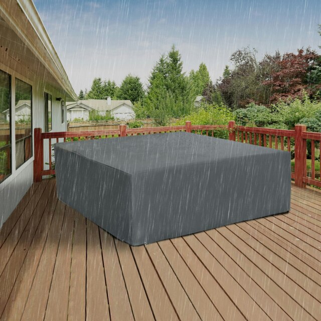 Rackhams 205x192cm Outdoor Garden Furniture Protective Cover Water UV Resistant - Grey - Oxford Fabric - 205cm x 192cm x 61cm - image 1