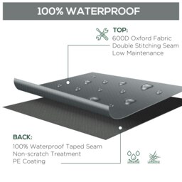 Rackhams 205x192cm Outdoor Garden Furniture Protective Cover Water UV Resistant - Grey - Oxford Fabric - 205cm x 192cm x 61cm - thumbnail 4