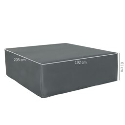 Rackhams 205x192cm Outdoor Garden Furniture Protective Cover Water UV Resistant - Grey - Oxford Fabric - 205cm x 192cm x 61cm - thumbnail 5