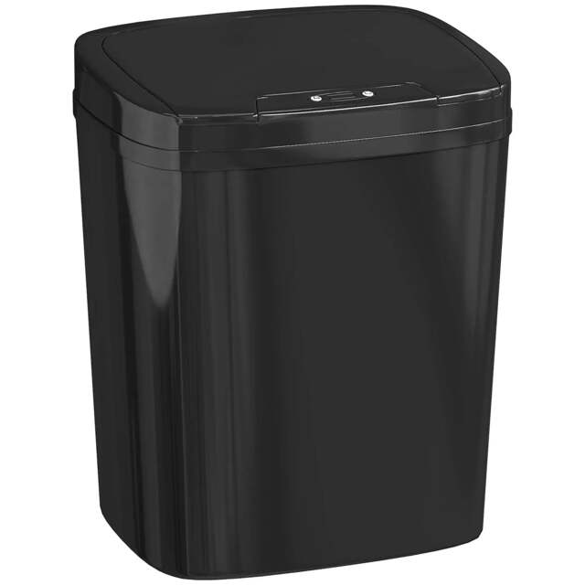 Rackhams 15L Sensor Bin, Automatic Touchless Kitchen Bin, Easy Clean, Battery Operated for Home Office, Bedroom, Bathroom, Black