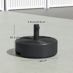 Rackhams Parasol Base 22kg Sand Filled for 38/48mm Poles Black - 44 x 44 x 30.5 cm - 1 - Parasol Base - thumbnail 3