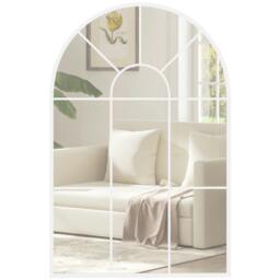 Rackhams Arched Window Wall Mirror for Living Room Bedroom, 91x60cm, White - 91 x 60 x 2 cm - Retro - Painted - thumbnail 3
