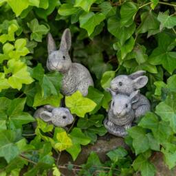 Rackhams Set of 3 Bunny Rabbit Garden Ornaments - thumbnail 2