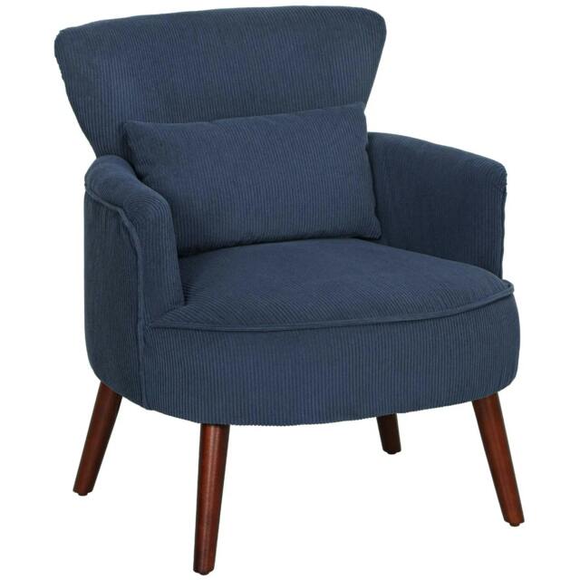 Rackhams Corduroy Retro Accent Chair - Blue