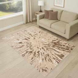 Rackhams Sunset Modern Shimmer Rug - Beige - 160cm x 230cm (5.2ft x 7.5ft) - thumbnail 1
