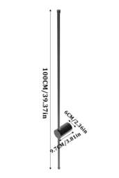 Rackhams 360 Degree Adjustable LED Straight Wall Light Warm Light 100cm with Wire - Black - One Size - thumbnail 4