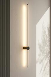 Rackhams 360 Degree Adjustable LED Straight Wall Light Warm Light 100cm with Wire - Black - One Size - thumbnail 2