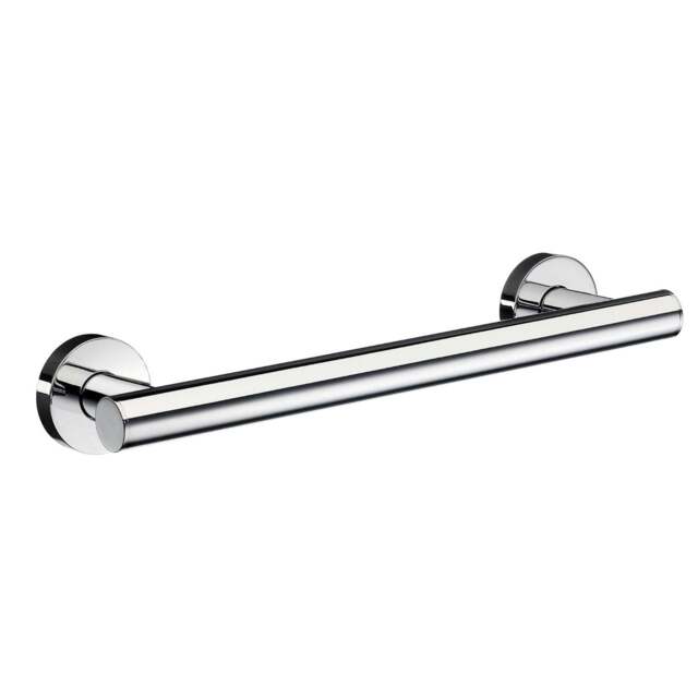 Rackhams Polished Chrome Grab Bar 28cm Toilet Handle or Bath Shower Safety Hand Rail for Elderly, Disabled, Seniors Mobility Aid