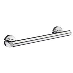 Rackhams Polished Chrome Grab Bar 28cm Toilet Handle or Bath Shower Safety Hand Rail for Elderly, Disabled, Seniors Mobility Aid