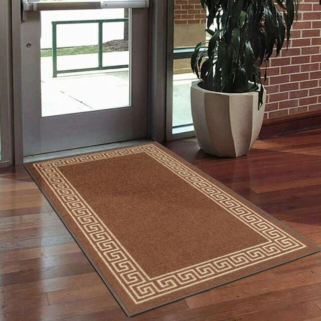Rackhams Greekey Gel Mat - Brown Beige - 40cm x 60cm (1.3ft x 1.95ft) - image 1