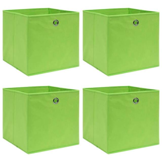 Rackhams Storage Boxes 4 pcs Green 32x32x32 cm Fabric - image 1