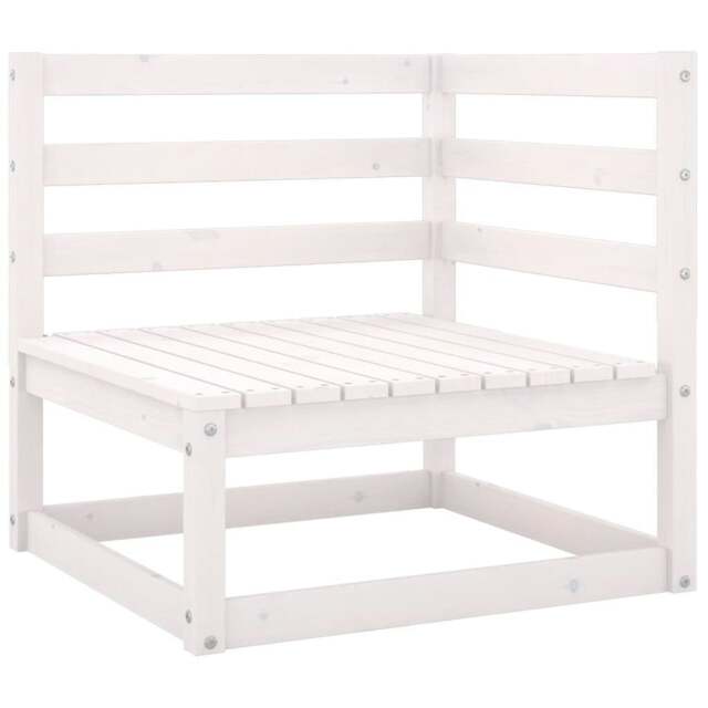 Rackhams Garden Corner Sofa White Solid Wood Pine - Solid pinewood