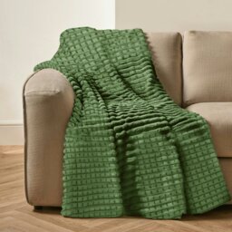 Rackhams Chunky Cord Waffle Plush Heavy Blanket - 150cm x 200cm - Rust - thumbnail 3