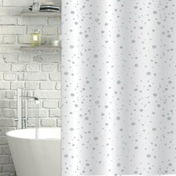 Rackhams Droplets White Shower Curtain
