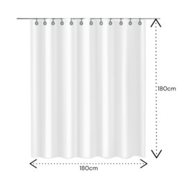 Rackhams Droplets White Shower Curtain - thumbnail 3