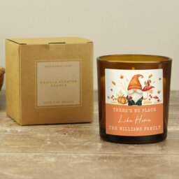 Rackhams Personalised Autumn Gonk Amber Glass Candle - thumbnail 5