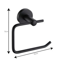 Rackhams Modernity Black Stainless Steel Wall Mounted Toilet Roll Holder - thumbnail 2