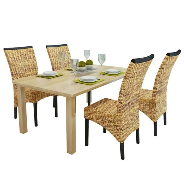 Rackhams Dining Chairs 4 pcs Abaca and Solid Mango Wood