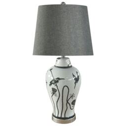 Rackhams Kayla White and Grey Ceramic Table Lamp - thumbnail 2