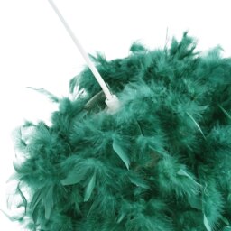Rackhams Eye-Catching and Modern Small Forest Green Feather Decorated Pendant Light Shade - thumbnail 3