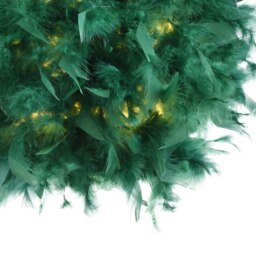 Rackhams Eye-Catching and Modern Small Forest Green Feather Decorated Pendant Light Shade - thumbnail 4