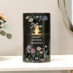 Rackhams Personalised Wild Flowers Smoked Glass LED Candle - thumbnail 4