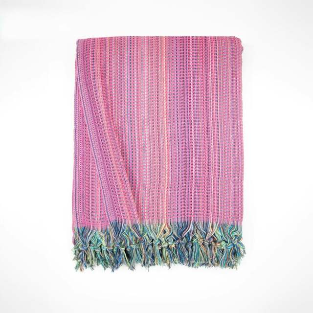 Rackhams Myrtle XL Cotton Blanket - Fuchsia