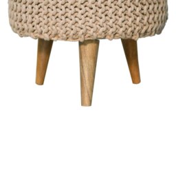 Rackhams Keeva Beige Round Footstool - thumbnail 6