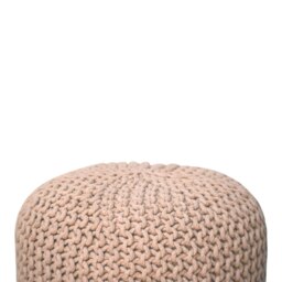 Rackhams Keeva Beige Round Footstool - thumbnail 4