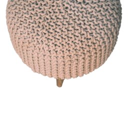 Rackhams Keeva Beige Round Footstool - thumbnail 3
